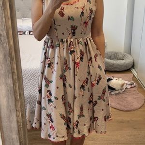 Sourpuss Tiki Hula Girl Fit and FLare Dress